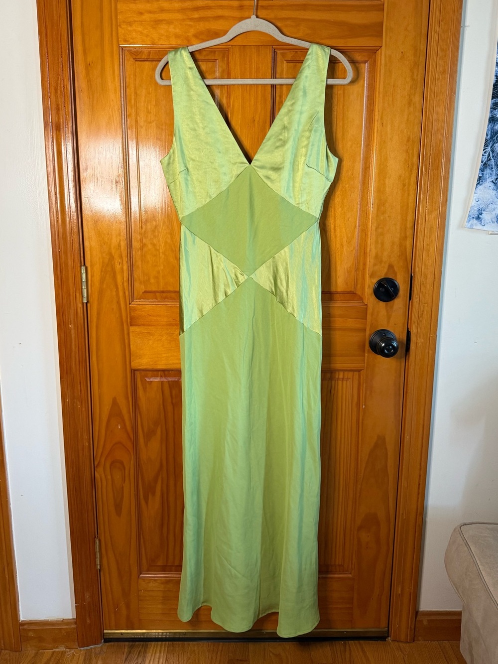 Selfie Leslie Here Comes the Sun Soul Fire V-Neck Maxi Dress Lime Size Large NEW - Picture 2 of 11